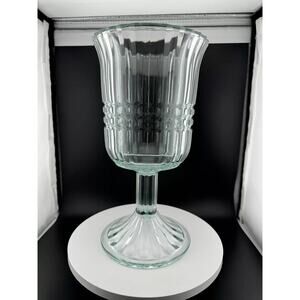 Vintage Clear Glass Pedestal Vase and/or Candleholder